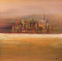 Irtiza Kazmi, 24 x 24 inches, Acrylics on Canvas, Landscape Painting, AC-IRTK-056
